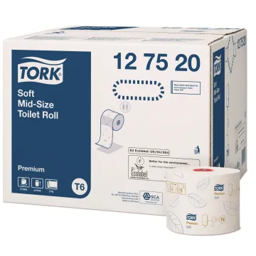 Tork Toilettenpapier auf Rolle, Soft, Mid-Size, Premium, 2-lagig, 27 Rollen