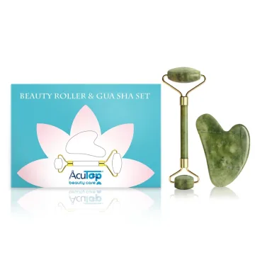 AcuTop Grüner Jade-Roller & Gua Sha-Massage-Set