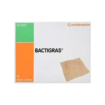 Bactigras Antiseptische Fettmullkompresse 10x10 cm 10 Stück
