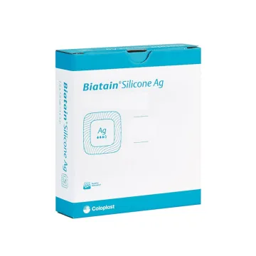 Biatain Silicone Ag Schaumstoffverband mit Silber 5 Stück