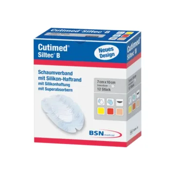 Cutimed Siltec B Schaumstoffverband 7 x 10 cm oval 10 Stück
