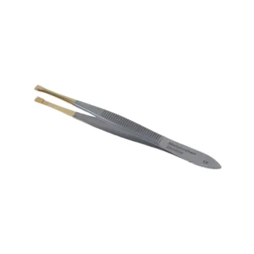 Epilepinzette mit gerader Spitze und goldener Spitze