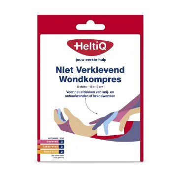 HeltiQ Nicht haftender Wundverband 10x10cm 5 Stück