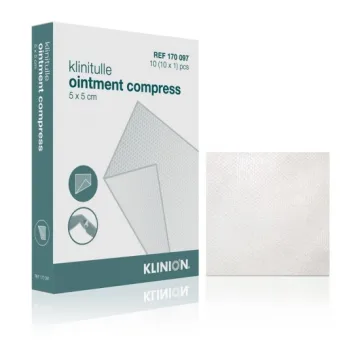 Klinitulle Salbenkompresse 5 x 5 cm, steril, 10 Stück