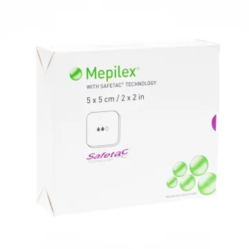 Mepilex Foam Silikonverband 5 cm x 5 cm, 5 Stück