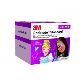 3M Opticlude Standard Augenpflaster Disney Girls Midi, 100 Stück