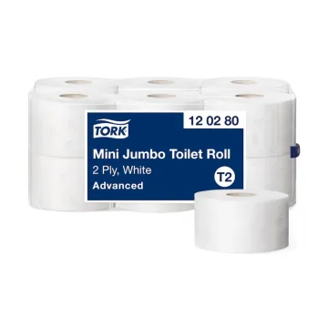 Tork Mini Jumbo Toilettenpapier Weiß T2 Advanced 2-lagig 12x170 