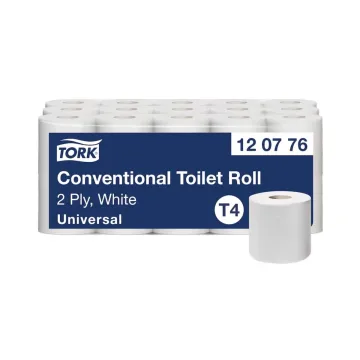 Tork Traditionelles Toilettenpapier Weiß T4 Universal 2-lagig 30x4