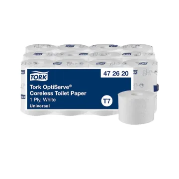 Tork OptiServe Tubular Toilettenpapier Weiß T7 1-lagig 24x1250 Blätter