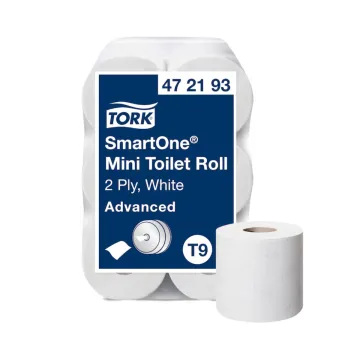 Tork SmartOne Mini Toilettenpapier Weiß T9 2-lagig 12x620 Blatt