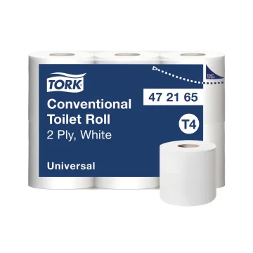 Tork Traditionelle Toilettenpapierrolle Weiß T4 2-lagig 48x200 Blatt