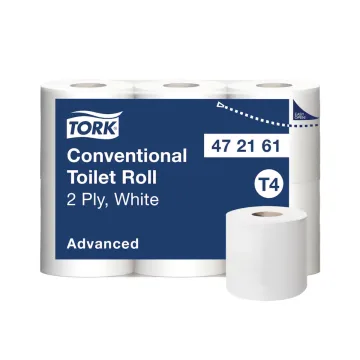 Tork Traditionelles Toilettenpapier Weiß T4 Advanced 2-lagig 48 Rollen