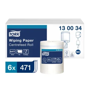  Tork Wiping Reinigungspapier, 1-lagig, 165 m x 19,5 cm, M2, 6 Rollen